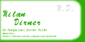 milan dirner business card